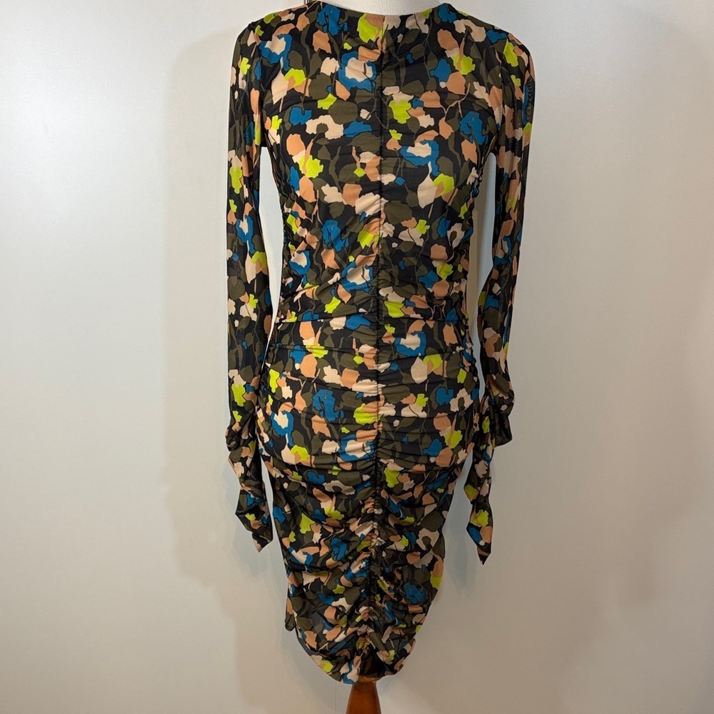 Ted Baker Multicolor Long Sleeve Mesh Bodycon Dress Size 1